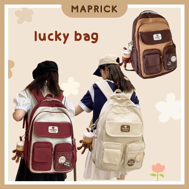 Balo đi học nhiều ngăn phong cách hàn quốc - kết hợp màu sắc xinh xắn đi học BL14