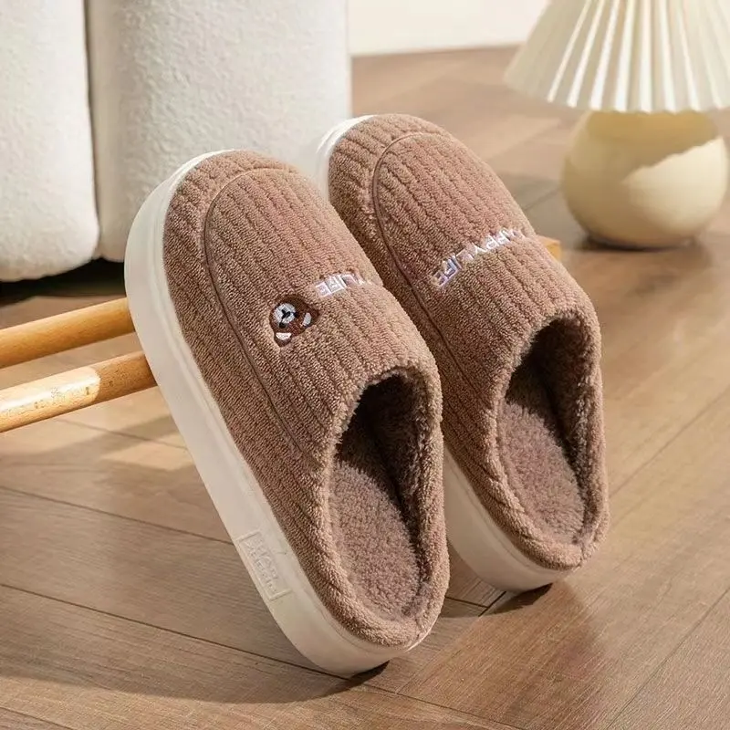 Dép Bông, Dành Cho Phụ Nữ Và Nam Giới, Túi Có, Cặp Đôi, Đế Dày, Đế Mềm, Thích Hợp Cho Mùa Đông, Sử Dụng Trong Nhà, Phong Cách Hàn Quốc, Không Trơn Trượt, Thiết Kế Dễ Thương, Giày Giam Giữ, Năm 2025 3