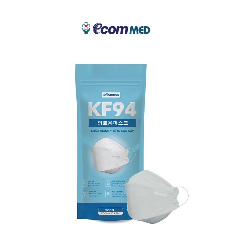 Khẩu trang KF94 EcomMed - Thoải mái không đau tai - Đạt chuẩn FDA