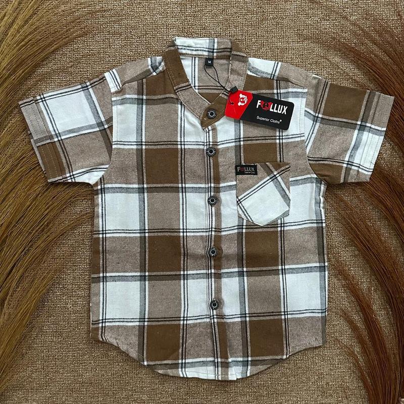 Follux - Kemeja Flanel Import anak laki-laki lengan pendek bahan lembut dan nyaman Fashion kids 4