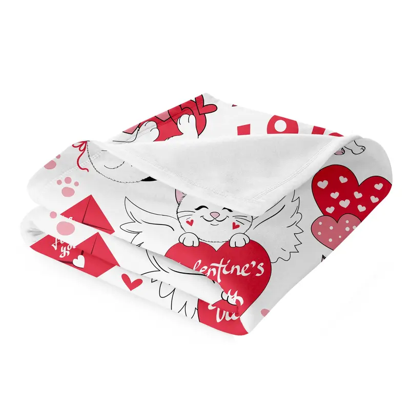 Cartoon Cat Pattern Blanket, Soft Comfortable Throw Blanket, Air-conditioned Room Blanket, Warm Nap Blanket for Home & Office 5
