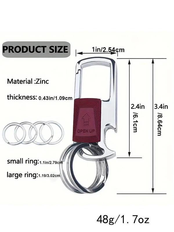 Metal Keychain with Detachable Key Rings, Bottle Opener Keychain, Creative Gift for Men & Women, Fashion Accessories for Daily Use, Travel Essentials 5