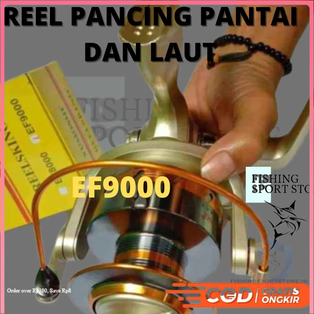 Promo COD YUMOSHI REELSKING EF9000 Reel Pancing Spinning 12 Ball Bearing - Silver Kerekan Mancing Rell Gulungan Katrol Sungai Danua Pantai tengah laut 9000-12 bearing spol besi murah YUMOSHI REELSKING EF9000 Reel Pancing Spinning 12 Ball BearING Alat