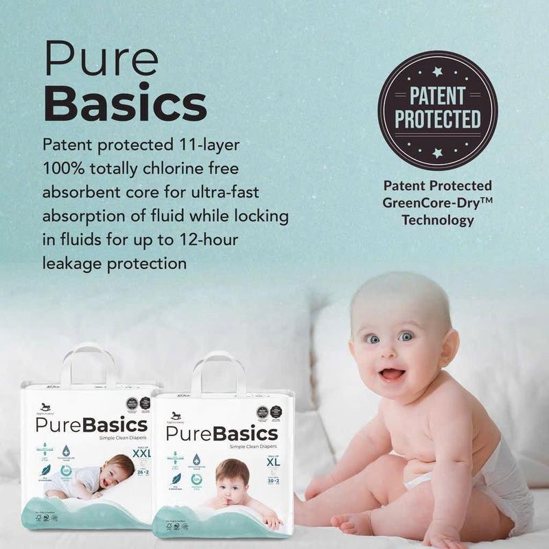 Bỉm tã quần ngày đêm Applecrumby Purebasics Diapers dán/ quần đủ size cho bé - Hàng chính hãng