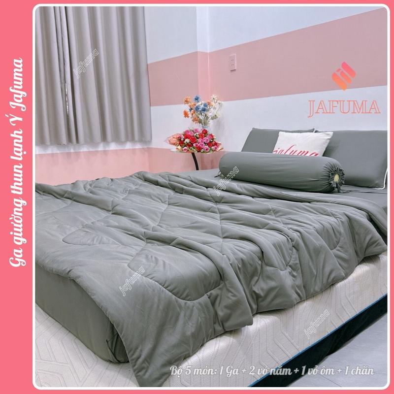 Bộ Chăn Ga Gối 5 Món Jafuma Thun Lạnh Chất Thun Ý Cao Cấp Mát Lạnh