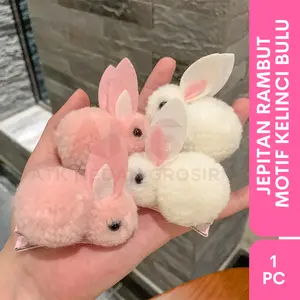 JEPITAN RAMBUT MOTIF KELINCI BUNNY BULU LUCU PER PCS