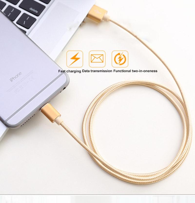Product Introduction of 2.4A Fast Charging Nylon Braided Data Cord Fast Charge Data Cable Micro/Type C 1M/0.3M Nylon Braided USB Cable 3