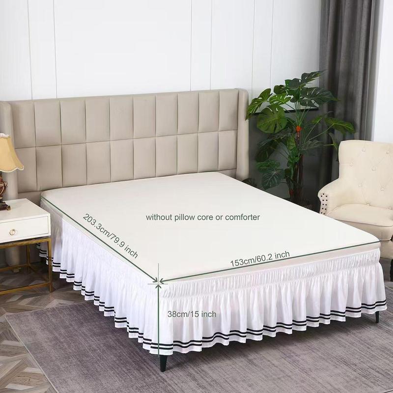Product Introduction of Solid Color Bed Skirt, 1 Count Adjustable Elastic Bed Skirt, Soft Comfortable Bedding for Bedroom, Hotel Bedding Decoration 2