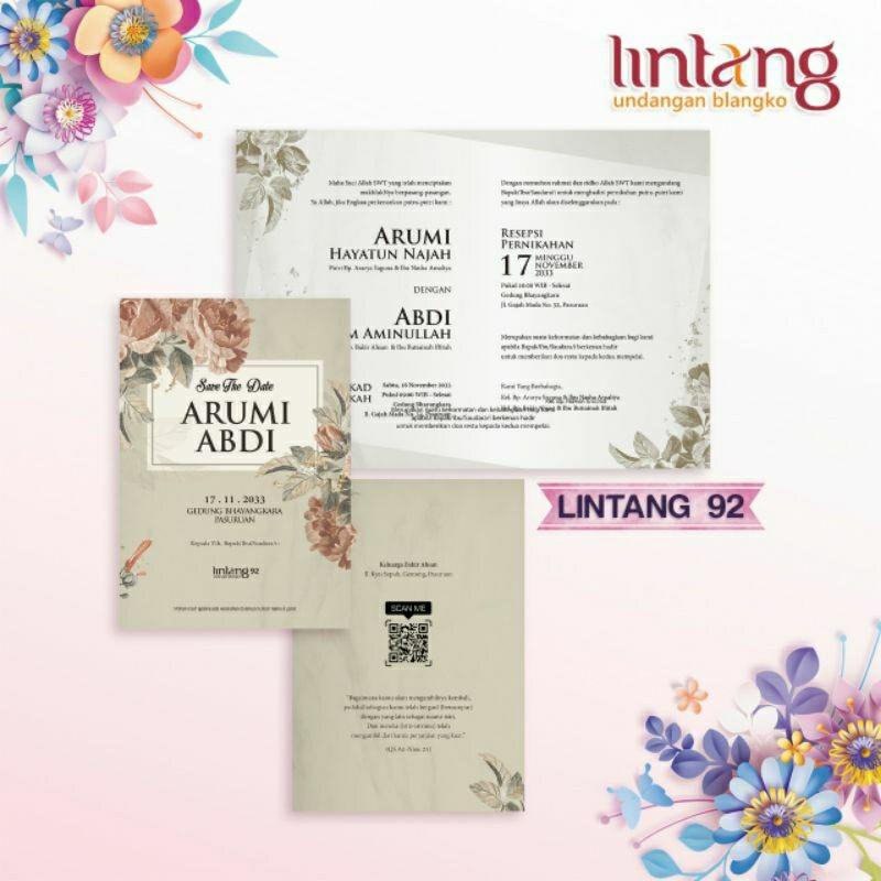 Undangan Pernikahan LINTANG 92 Elegan Modern Paket Lengkap 100 PCS Gratis Label & Plastik - JanjiKita | Default