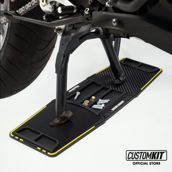 Gambar Garage Pad - Alas Standar Tengah & Samping - ABUABU - HITAM dari CUSTOMKIT Kota Tangerang Selatan Tokopedia