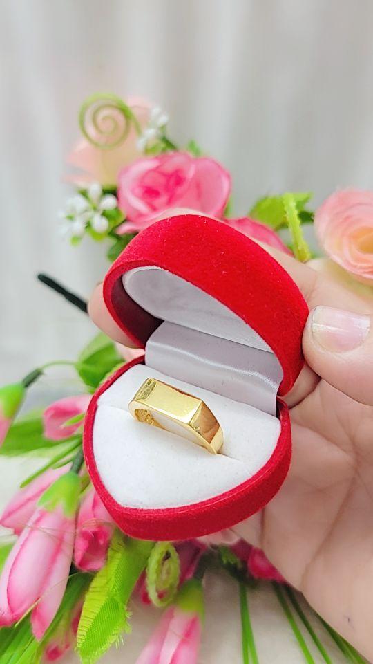 Product Introduction of Nhẫn đồng vàng mặt vuông 3c, 5c màu vàng 24k , nam nữ đeo được 10
