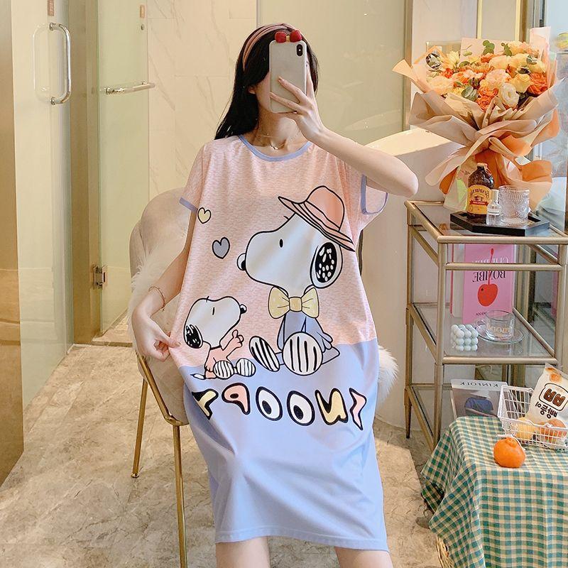 Đồ Ngủ Nữ, Phong Cách Mới, Bộ Sưu Tập Mùa Hè, Phong Cách Hàn Quốc, Váy Ngủ Dễ Thương, Thiết Kế Hoạt Hình, Dáng Rộng Vừa Vặn, Ngoại Cỡ, Thích Hợp Cho Học Sinh, Dài Trung Bình Đồ Mặc Nhà Women Dress 6