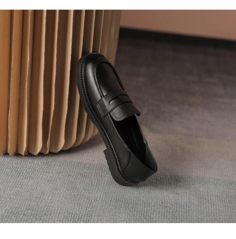 Product Introduction of 3221 Giày Moca Loafer Nữ Giày Màu Kem Đen Có Sẵn Fullbox QCCC 12