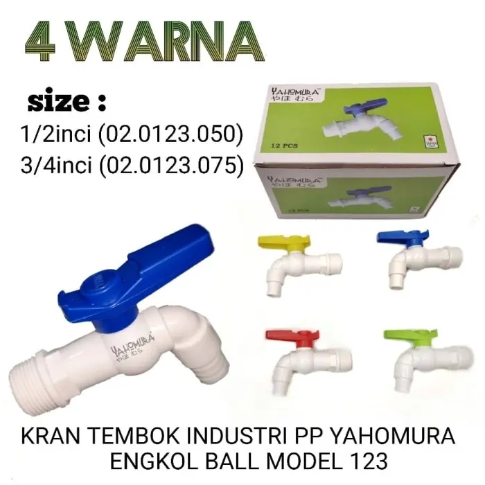 Keran air pvc 1/2" keran air plastik 1/2 kran plastik kran pvc 1/2