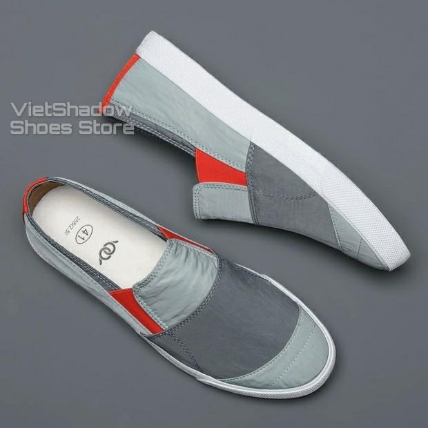 Giày lười vải Slip on nam cao cấp BAODA chất liệu vải gió thoáng khí đế cao su chống trơn - Mã 20036