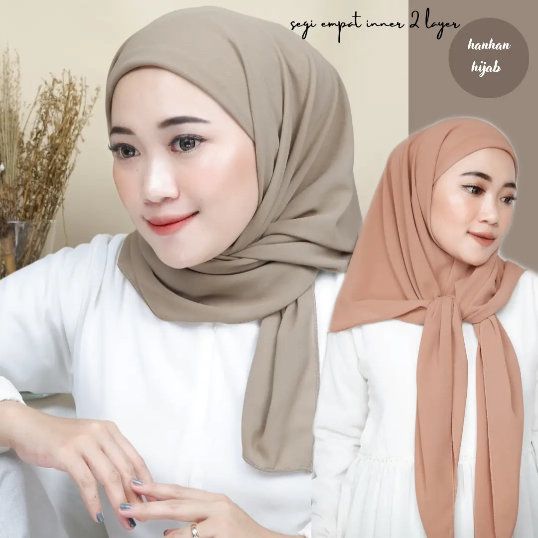 Hanhan Hijab - Segiempat Inner 2 Layer Ceruty Babydoll Premium (Segi Empat Ciput Inara)