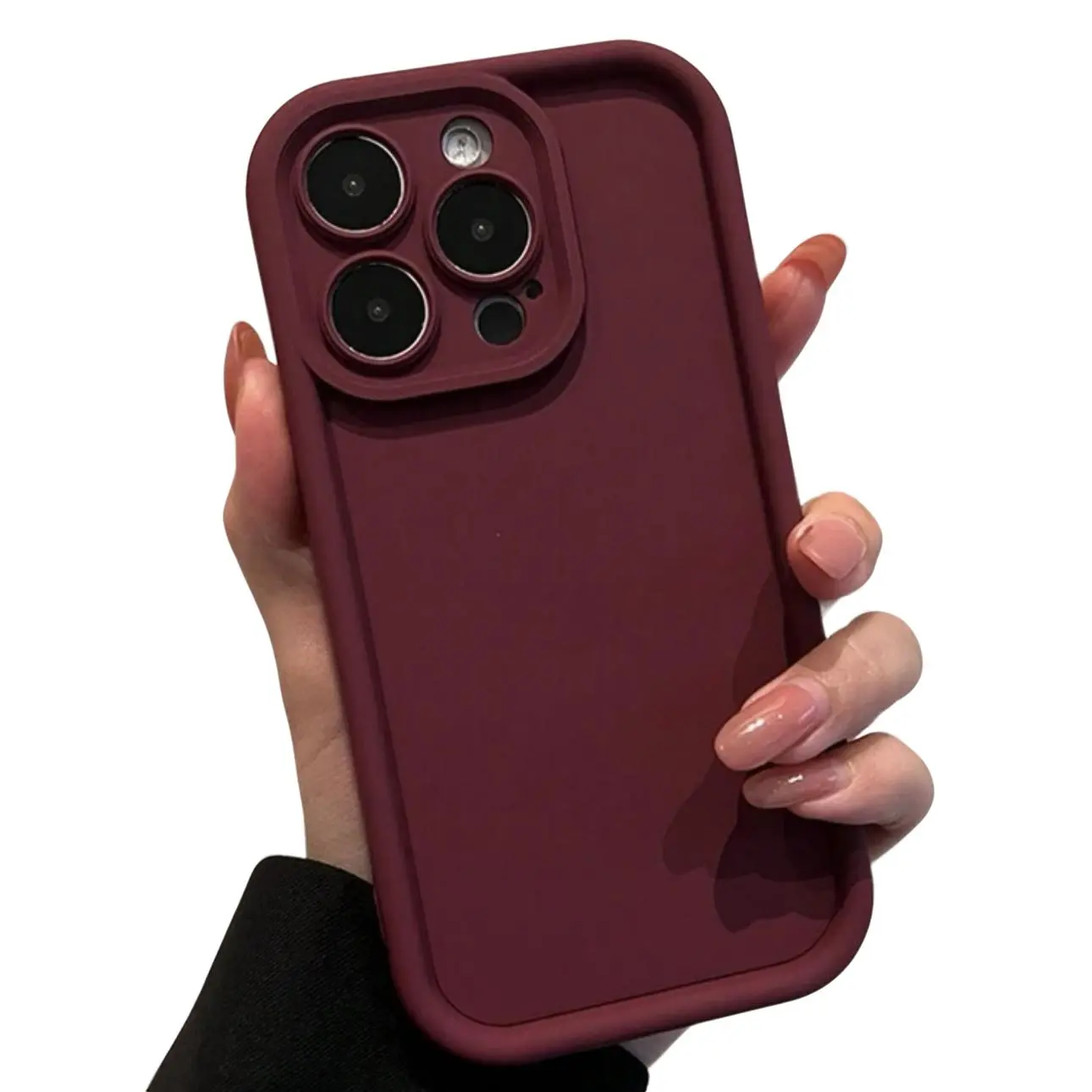Solid Color Phone Case, Shockproof Phone Protective Cover, Phone Accessory Compatible with iPhone 11 12 13 14 15 16 Pro Max, Safety Phone Camera Protect