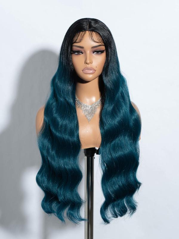 Valentine's Day Long Wavy Synthetic Lace Front Wig As Gift for Girlfriend, 29 Inch Middle Part Wig, Ombre Cosplay Wigs for Women for Girlfriend 3