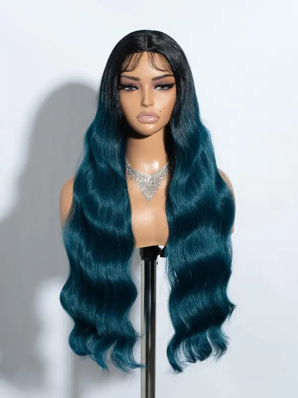 Valentine's Day Long Wavy Synthetic Lace Front Wig As Gift for Girlfriend, 29 Inch Middle Part Wig, Ombre Cosplay Wigs for Women for Girlfriend 3