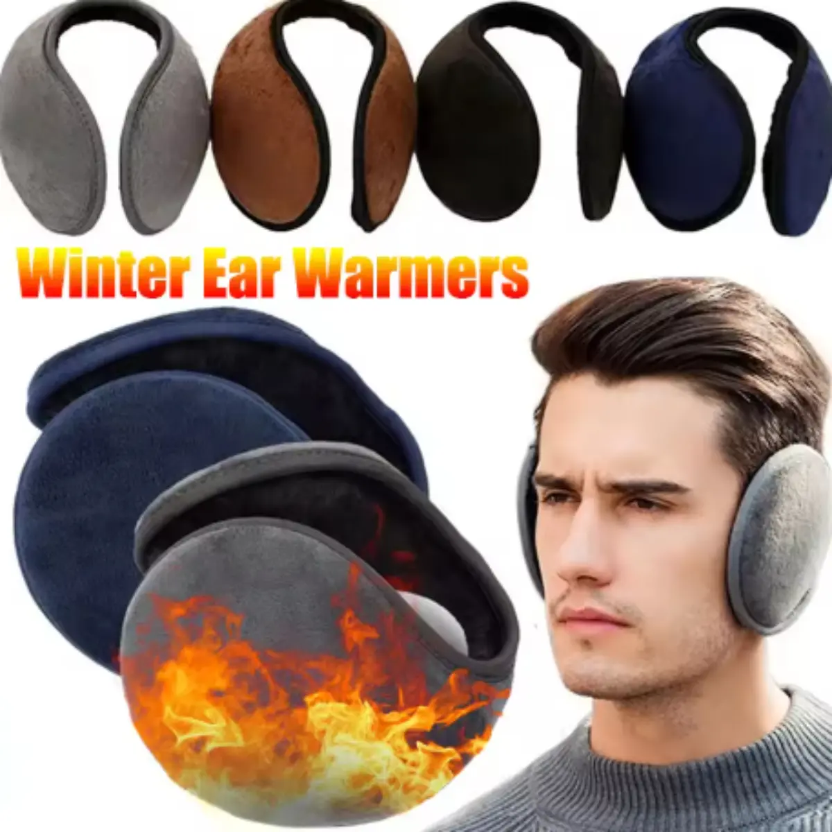 1Pc Men Women Windproof Earmuffs Ear Warm Protector Thicken Plush ...