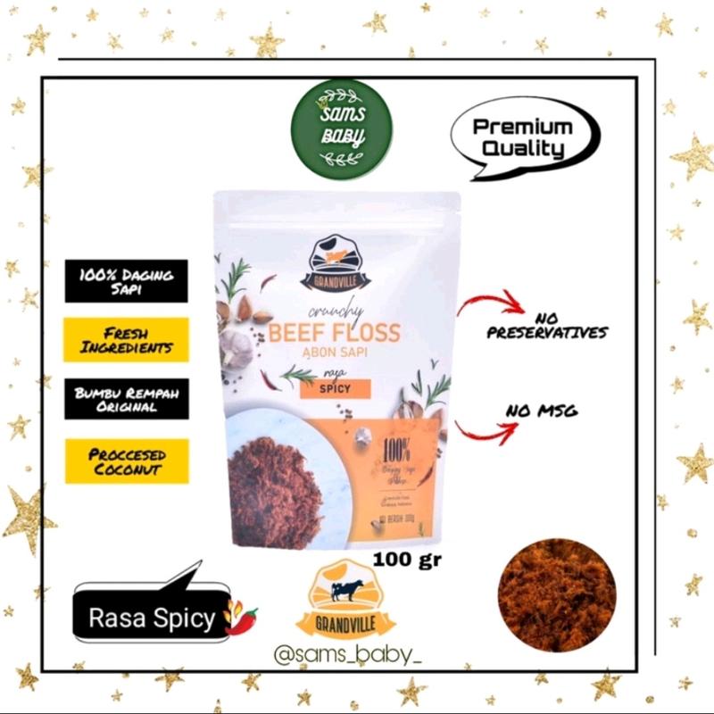 GRANDVILLE Abon Sapi Ayam Ikan Original Spicy 100gr 3