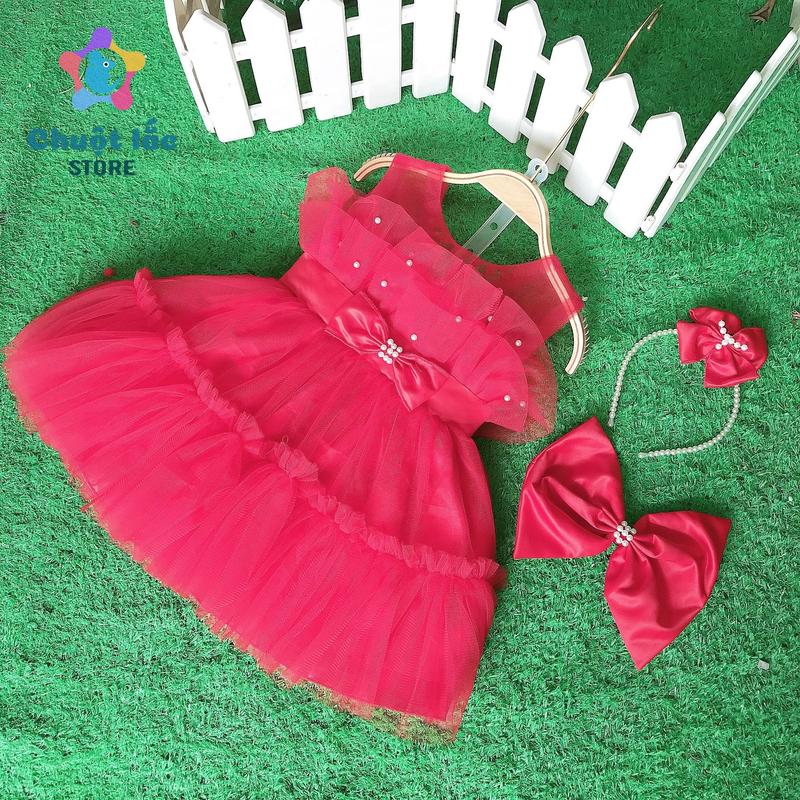 Váy công chúa cho bé gái chân váy 4 lớp kèm cài 7kg đến 17kg