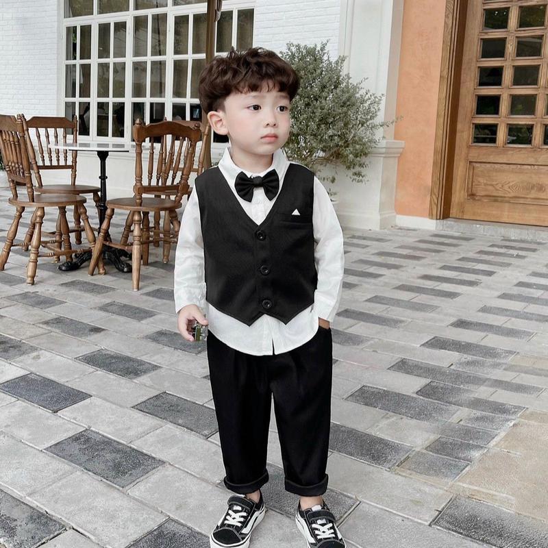 BỘ SƠ MI KÈM GILE CHO BÉ TRAI MẶC BỐN MÙA , ĂN TIỆC CHO BÉ TRAI 10-30 KG . CÓ KÈM NƠ CỔ