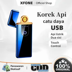 XFONE Korek api listrik dua sisi dengan desain bebas api dan tahan angin Korek api ultra-tipis yang dapat diisi ulang dengan USB lighter