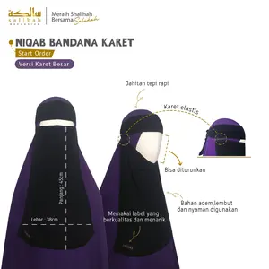 NIQAB BANDANA KARET SIFON ARAB BY. NIQAB SALIKAH