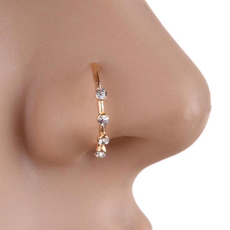 Product Introduction of Hao Shi Nose Pin Single No Need To Punch C Type Geometric Spiral Snake Steel Design Ring Nose 22