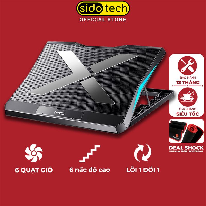 Đế tản nhiệt laptop Sidotech Q3 có 6 quạt làm mát nhanh đèn led gaming tăng FPS chống giật lag hỗ trợ laptop lên đến 18 inch yên tĩnh chống ồn phong cách giúp định hình lại form dáng ngồi hỗ trợ chơi game mượt mà