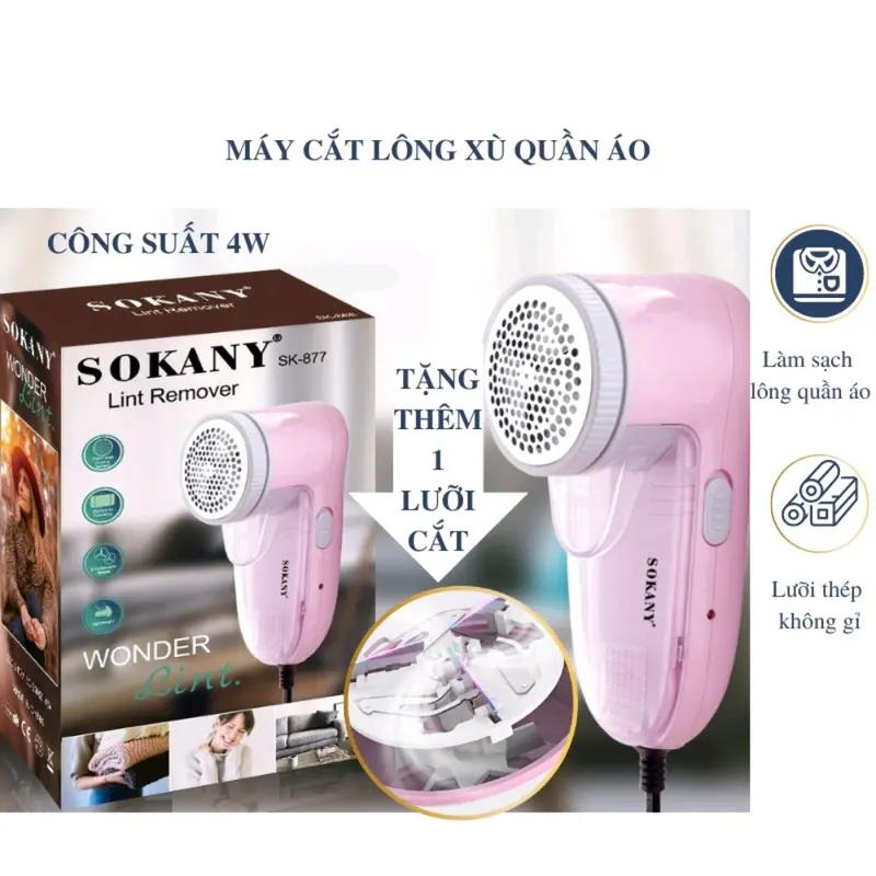 Máy Cắt Lông Xù, Quần, Áo, Tất, Váy, Chăn, Thảm, Dùng Điện 220V, Siêu Bén, Tặng Kèm 1 Lưỡi Dao Thay Thế Làm Sạch 0