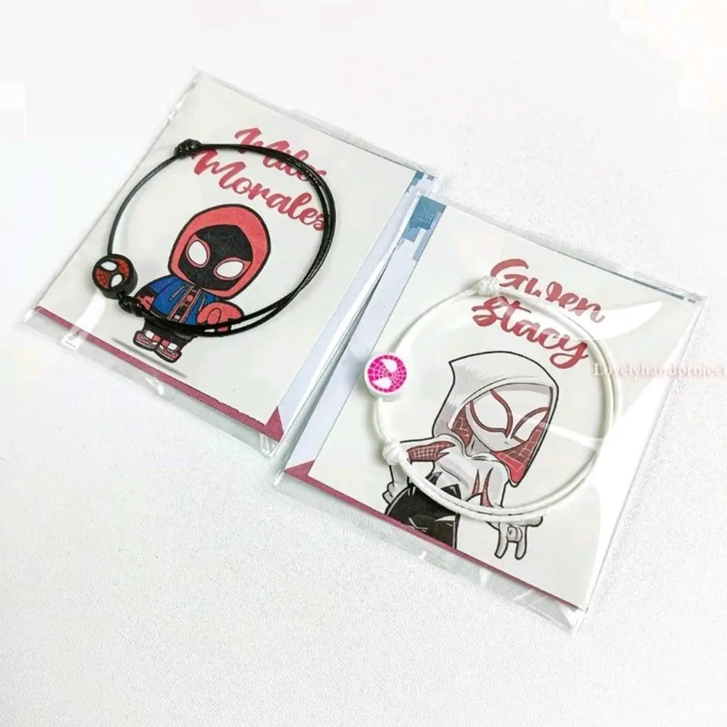 Couple Gelang Superhero Spiderman Miles Gwen waterproof Tali Korea minimalis Simpel dan elegan/Gelang tangan Gaya Korea//Gelang tangan coupelan//Gelang pertemanan//Gelang pacaran