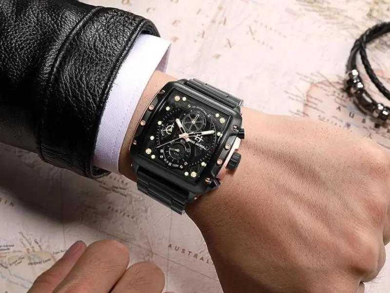 DISKON jam tangan ! Evans Jayden Jam Tangan Pria 9550 Rantai Stainless Steel Kaca Sapphire Chronograph Water Resistant 10 ATM Watches 6