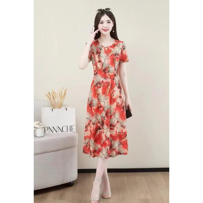 Product Introduction of Đầm trung niên AD1040, váy trung niên cho mẹ dự tiệc cao cấp chất vải  thun lạnh 3D đẹp nhẹ, mịn mát co giãn 4 chiều 15