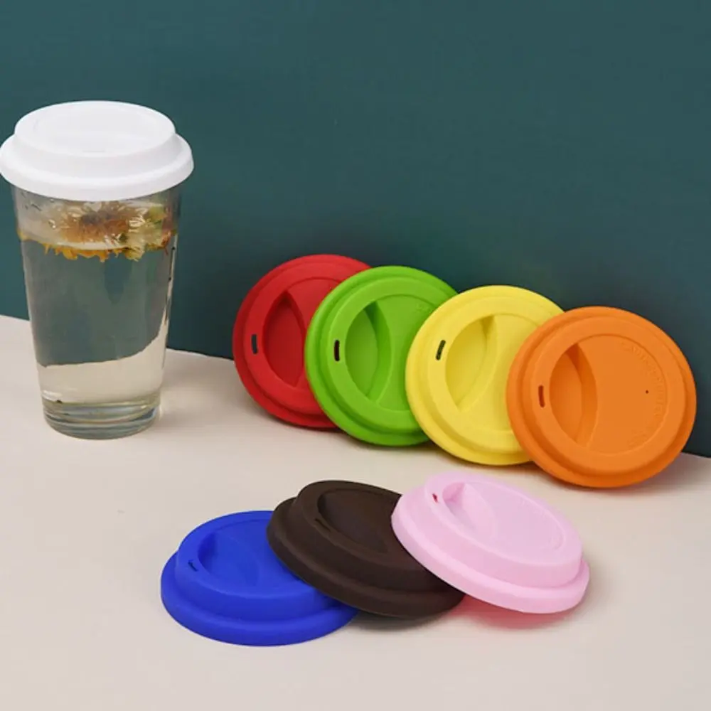 Cup Lid Replacement 9cm Silicone Cup Lid Anti-Dust Leak Proof Coffee Mug Lids Universal Thickened Fresh Cover Milk Tea