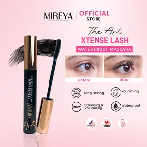Mireya Mascara Xtense Lash Waterproof - Long Lasting 24H - 3 in 1 Full Boost Extending, Volumizing, Nourishing with Hyaluronic Acid, Aloe Vera dan Castar Oil | Maskara