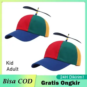 Topi Baseball Baling Baling Anak/Dewasa Flying Cap Hat Warna Warni Topi Anak Dewasa Pelangi Helikopter Topi Lucu