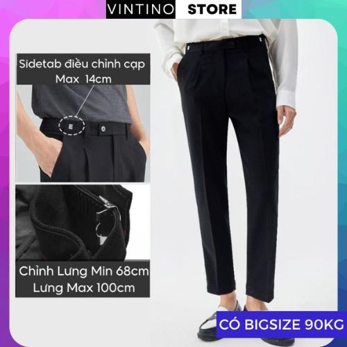Quần tây nam Đai Trượt AT1988 STORE Có BIGSIZE 90kg lưng cạp cao sidetab Baggy ống suông rộng đi học công sở đẹp Menswear Lưng Cao Pants Ong quana  unam