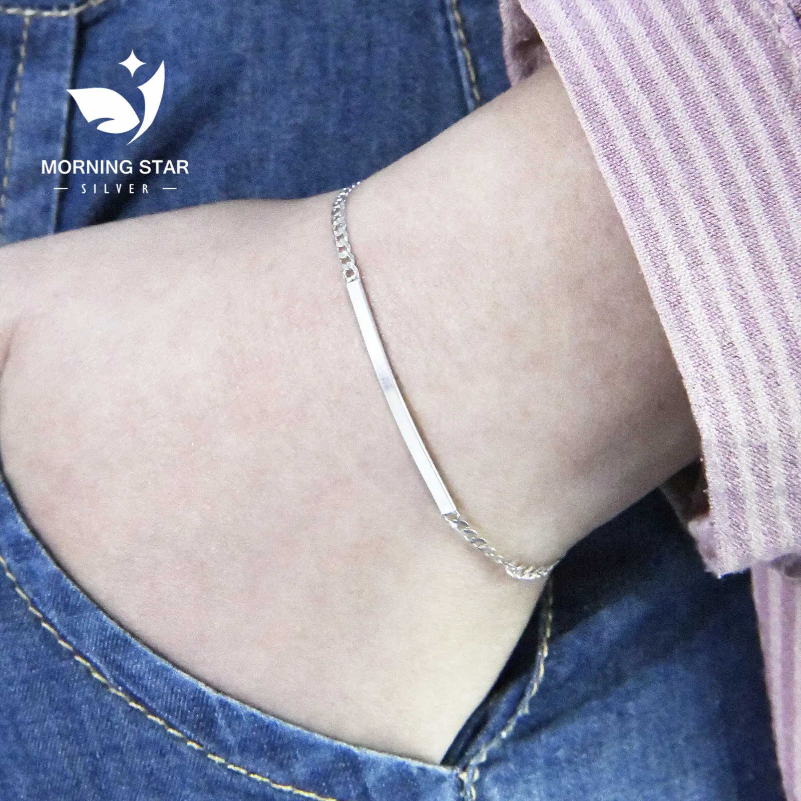 (COD)-Morning Star BIGGEST Sale ID Bracelet Morning Star New Arrival 925 Italy Silver - Jewelry Accessories