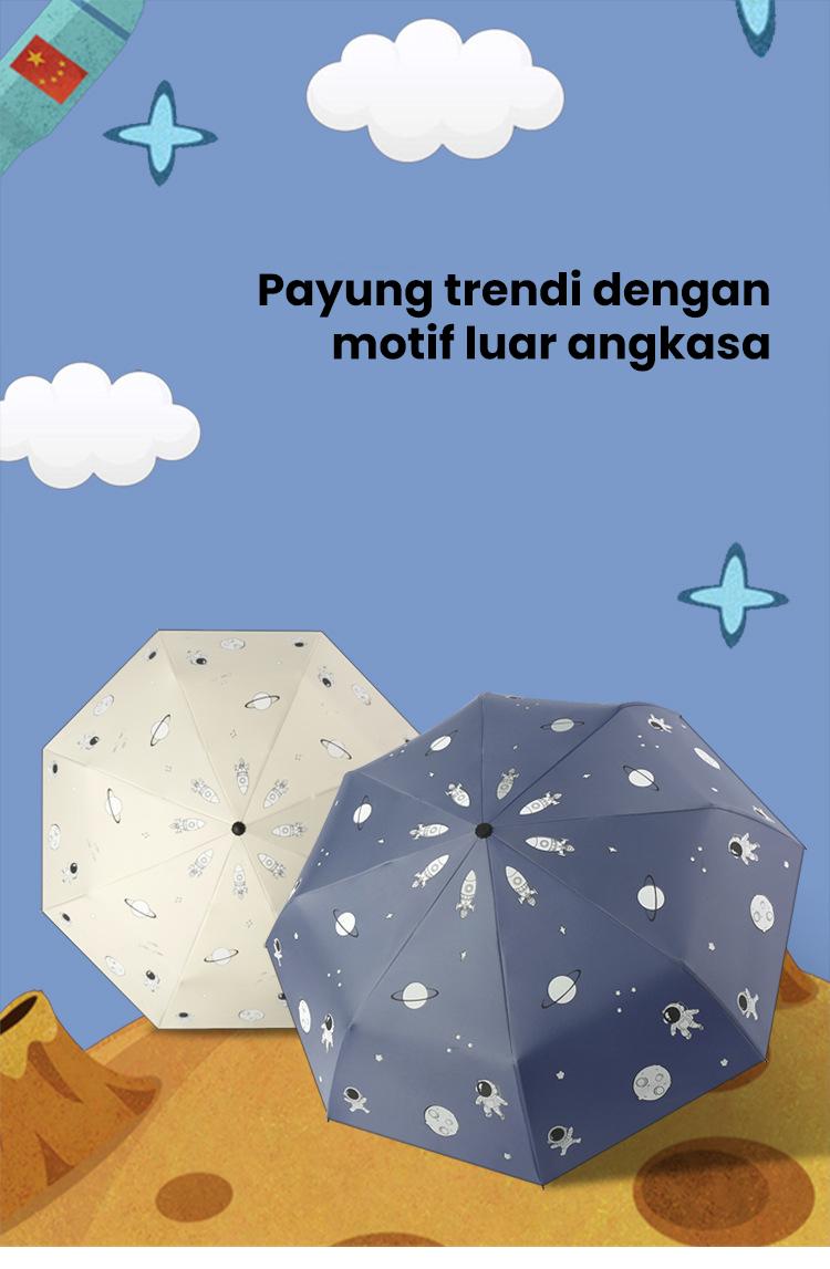 Product Introduction of Inaso Payung Otomatis Tombol dan Manual Motif Astronot Minimalis dan Mudah untuk Digunakan Saat Musim Panas dan Hujan Mini Cocok untuk Bepergian HPY102 17