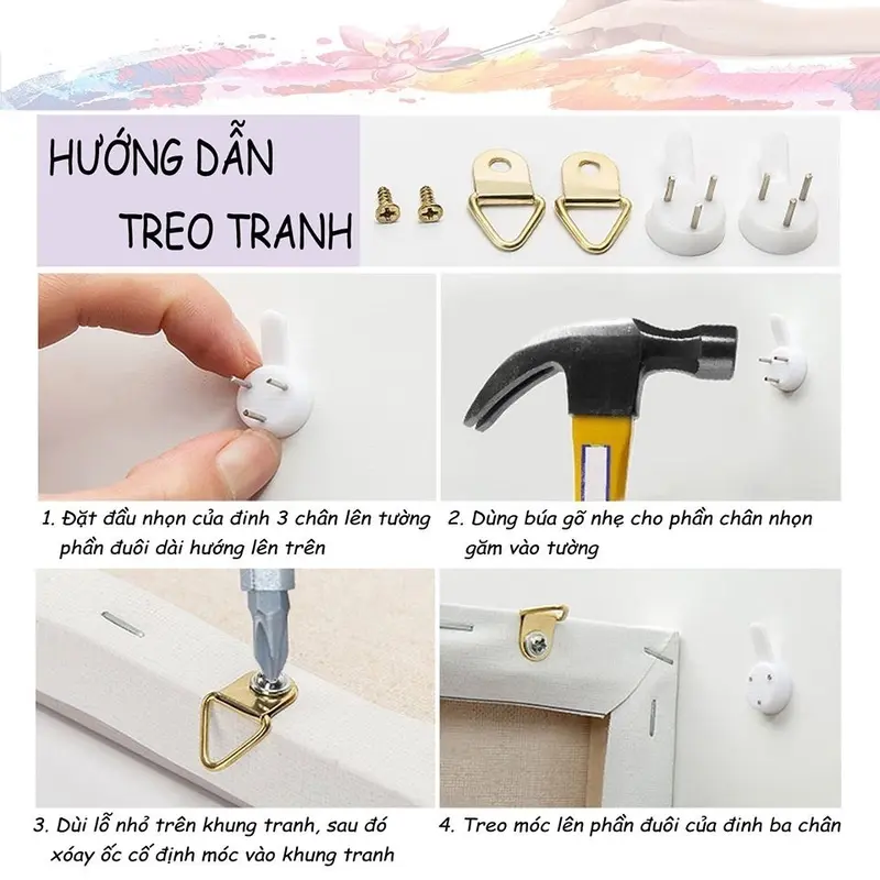 Tranh số hóa phật giáo - Phật nguyện ước - Tranh tô màu theo số đã căng khung 40x50cm gồm bộ màu theo tranh, 3 cọ vẽ, sơn bóng, dụng cụ treo tranh Vẽ Tranh Làm Đồ Handmade DIY 4