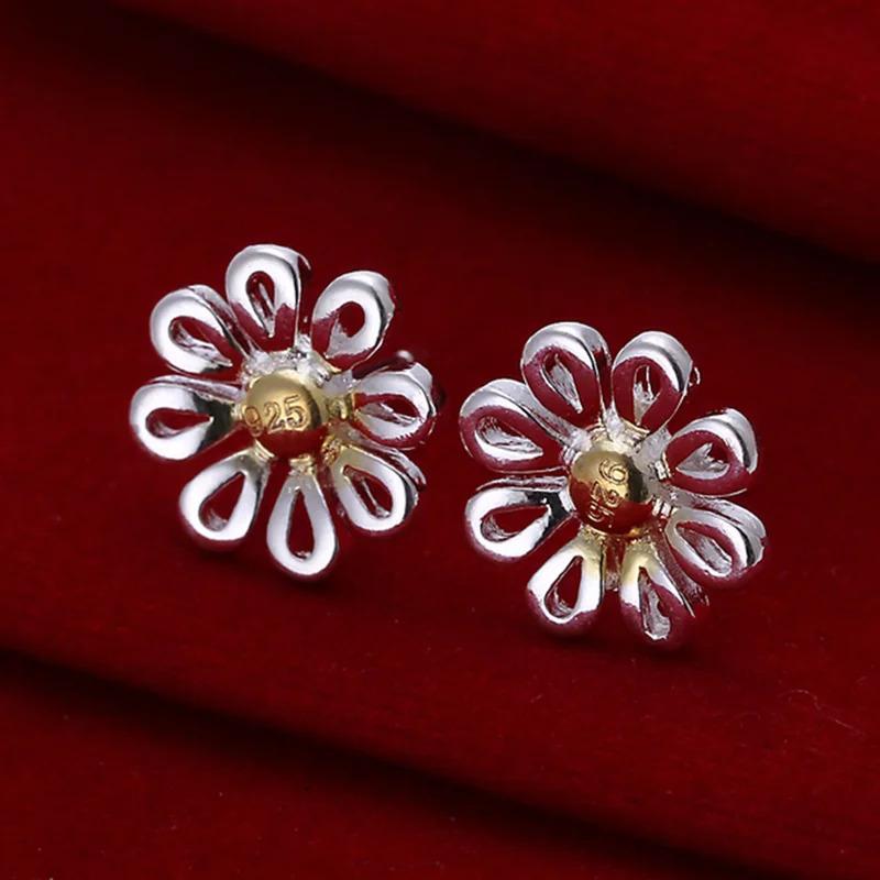 Bông tai nhẫn đôi Màu bạc Sterling 925 dành cho phụ nữ, Nguyên bản, lát đá zirconia khối, đính hôn tinh tế, sinh nhật mới 4
