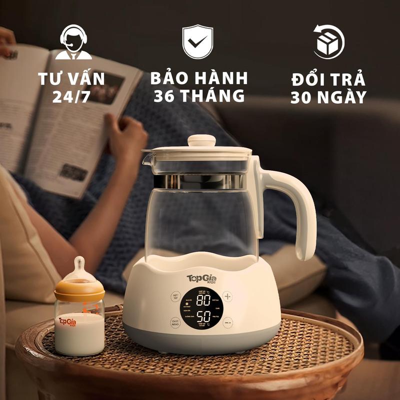 Product Introduction of ( MUA 1 TẶNG 1) Máy đun nước pha sữa M3-01 TOPGIAKIDS tự động điều chỉnh giữ nhiệt thông minh thay thế Ấm Siêu Tốc - Bảo hành 3 năm ( tặng kèm lồng hâm) Ấm Đun Đun Siêu Tốc 8