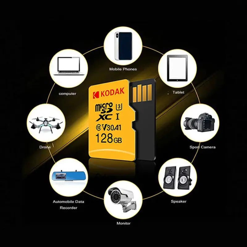 KODAK MicroSDXC Memory Card, 1 Count High Speed TF Card, 32G/64G/128G/256GB Camera Storage Card for Cameras, Mobile Phones, Driving Recorders 4