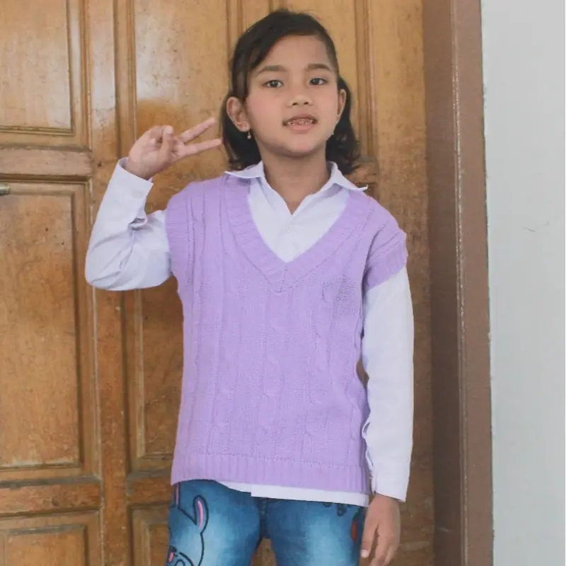 ROMPI VEST CABLE RAJUT ANAK UNISEX USIA 4 5 6 7 8 9 TAHUN / ATASAN ANAK LUCU / OUTWEAR ANAK UNISEX / ROMPI SEKOLAH TK DAN SD 4