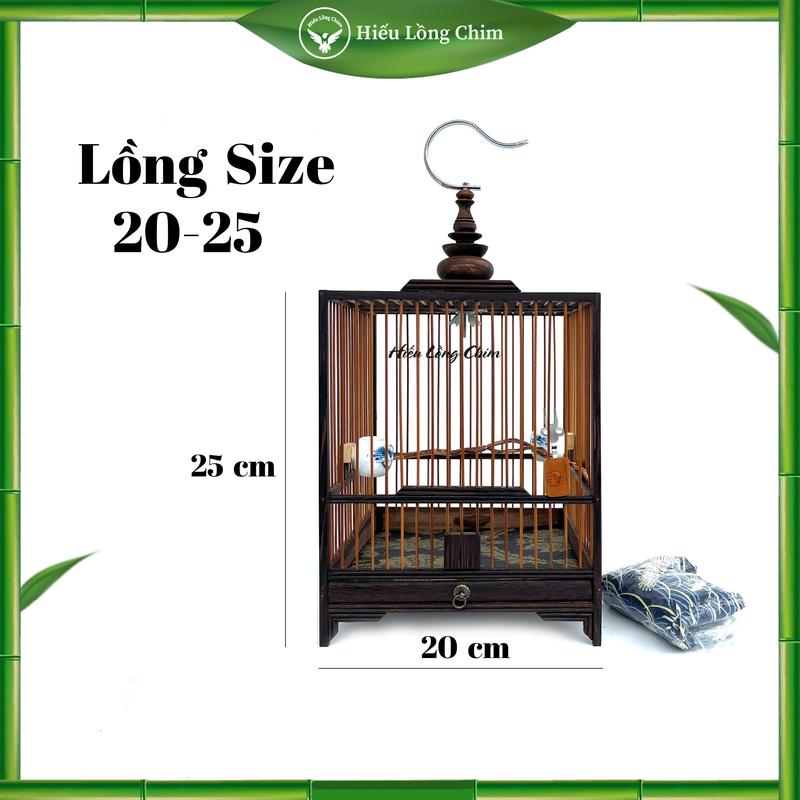 Tặng Full Combo Lồng Chim Khuyên - Chim Hút Mật Size Vuông 20 Cao 25 Chất Liệu Gỗ Mun Ráp Sẵn Thành Lồng