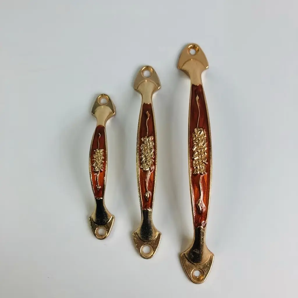 Tay nắm tủ, tay cúc vàng, tay cúc đồng bằng hợp kim mạ, kích thước 64, 96, 128mm