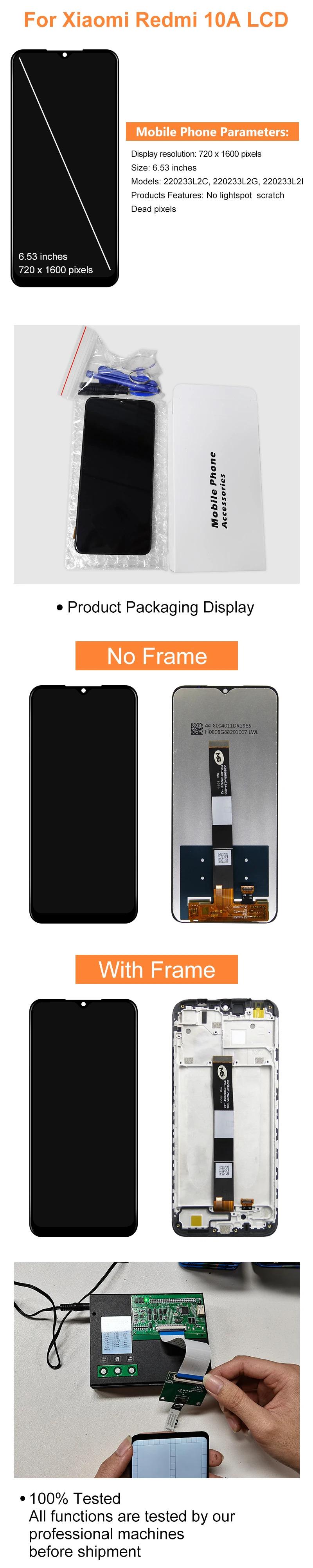 Product Introduction of 6.53 "for Xiaomi Redmi 10A LCD display for Redmi 10A 220233l2c display touch screen digitizer assembly replacement parts 6