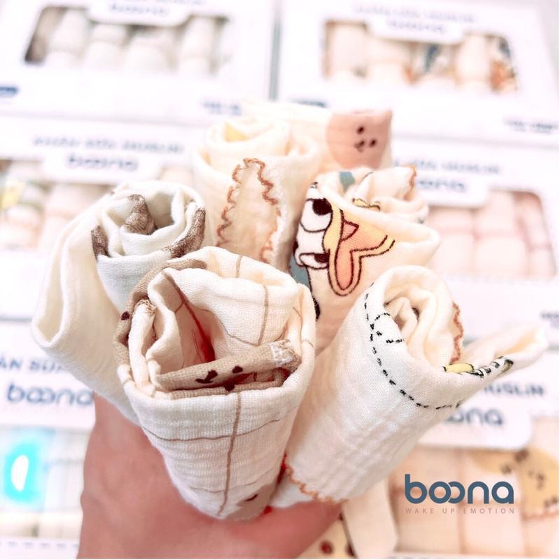 Sét 6 Khăn Sữa Muslin Boona Cao cấp Cho Bé Sơ Sinh 5